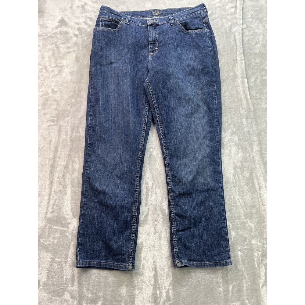 Lee Jeans Womens Sz 12P Blue Straight Leg Mid Rise Dark Western Cowgirl Denim